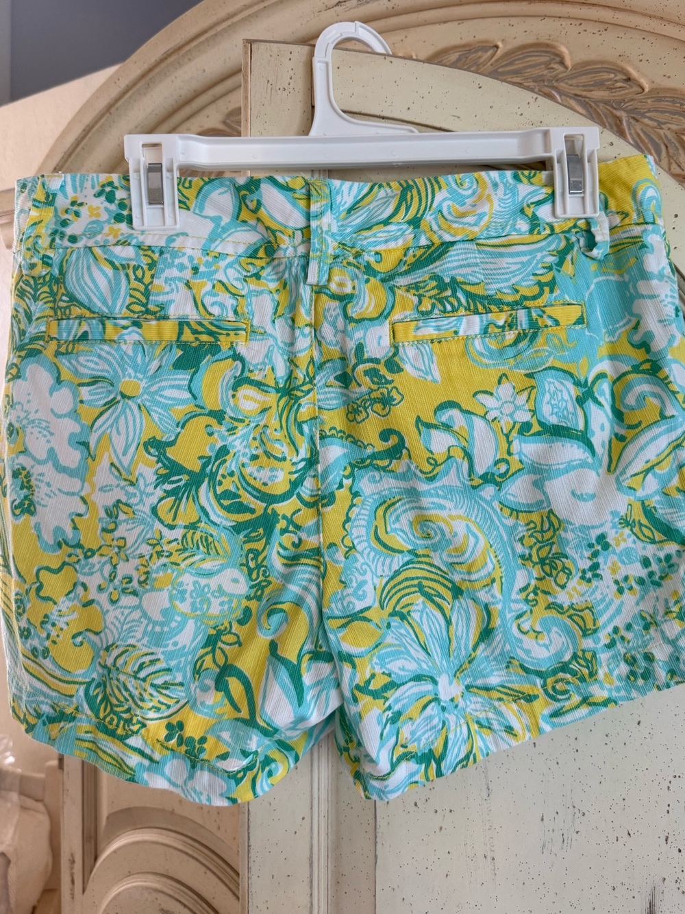 Lilly Pulitzer Callahan Shorts - Blue/Teal, Green & Yellow Print - Picture 4 of 4